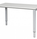 Domino bureau, hoogte instelbaar (62-85cm) met 120x60cm 'zwevend' 20mm blad en N-poot frame