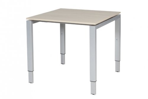 Domino bureau, hoogte instelbaar (62-85cm) met 80x80cm 'zwevend' 20mm blad en N-poot frame