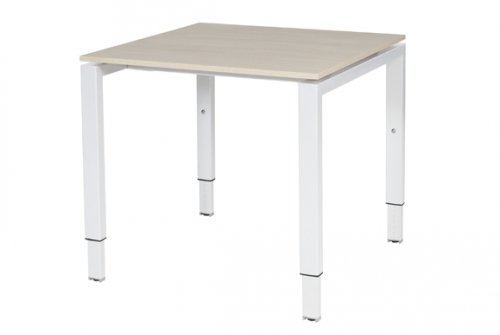 Domino bureau, hoogte instelbaar (62-85cm) met 80x80cm 'zwevend' 20mm blad en N-poot frame