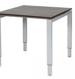 Domino bureau, hoogte instelbaar (62-85cm) met 80x80cm 'zwevend' 20mm blad en N-poot frame