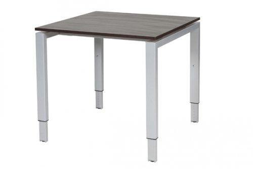 Domino bureau, hoogte instelbaar (62-85cm) met 80x80cm 'zwevend' 20mm blad en N-poot frame