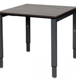 Domino bureau, hoogte instelbaar (62-85cm) met 80x80cm 'zwevend' 20mm blad en N-poot frame