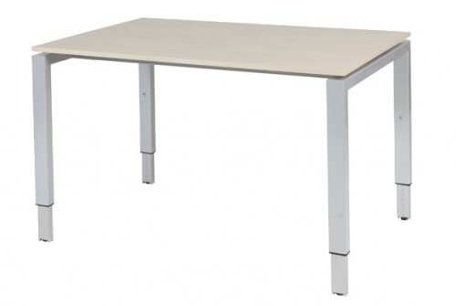Domino bureau, hoogte instelbaar (62-85cm) met 120x80cm 'zwevend' 20mm blad en N-poot frame