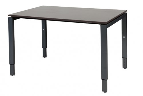 Domino bureau, hoogte instelbaar (62-85cm) met 120x80cm 'zwevend' 20mm blad en N-poot frame