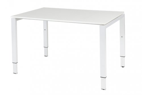 Domino bureau, hoogte instelbaar (62-85cm) met 120x80cm 'zwevend' 20mm blad en N-poot frame