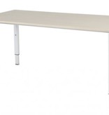 Domino bureau, hoogte instelbaar (62-85cm) met 160x80cm 'zwevend' 20mm blad en N-poot frame