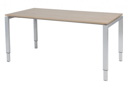 Domino bureau, hoogte instelbaar (62-85cm) met 160x80cm 'zwevend' 20mm blad en N-poot frame