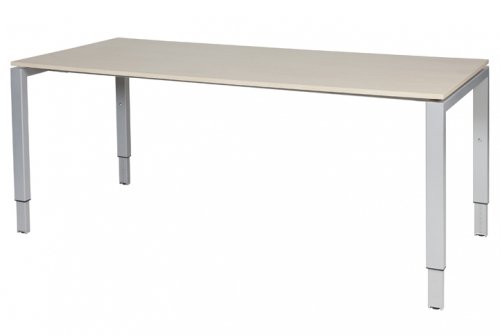 Domino bureau, hoogte instelbaar (62-85cm) met 180x80cm 'zwevend' 20mm blad en N-poot frame
