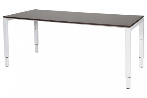 Domino bureau, hoogte instelbaar (62-85cm) met 180x80cm 'zwevend' 20mm blad en N-poot frame