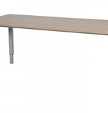 Domino bureau, hoogte instelbaar (62-85cm) met 180x80cm 'zwevend' 20mm blad en N-poot frame