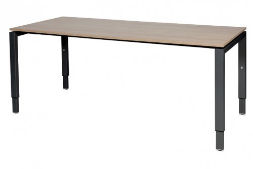 Domino bureau, hoogte instelbaar (62-85cm) met 180x80cm 'zwevend' 20mm blad en N-poot frame