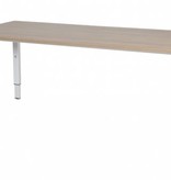 Domino bureau, hoogte instelbaar (62-85cm) met 180x80cm 'zwevend' 20mm blad en N-poot frame