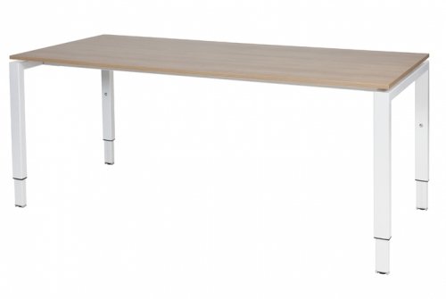 Domino bureau, hoogte instelbaar (62-85cm) met 180x80cm 'zwevend' 20mm blad en N-poot frame