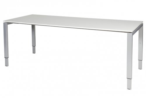 Domino bureau, hoogte instelbaar (62-85cm) met 200x80cm 'zwevend' 20mm blad en N-poot frame
