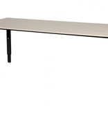 Domino bureau, hoogte instelbaar (62-85cm) met 200x80cm 'zwevend' 20mm blad en N-poot frame