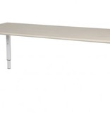 Domino bureau, hoogte instelbaar (62-85cm) met 200x80cm 'zwevend' 20mm blad en N-poot frame