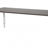 Domino bureau, hoogte instelbaar (62-85cm) met 200x80cm 'zwevend' 20mm blad en N-poot frame