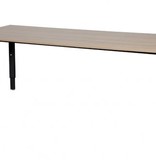 Domino bureau, hoogte instelbaar (62-85cm) met 200x80cm 'zwevend' 20mm blad en N-poot frame