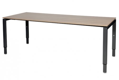 Domino bureau, hoogte instelbaar (62-85cm) met 200x80cm 'zwevend' 20mm blad en N-poot frame