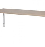 Domino bureau, hoogte instelbaar (62-85cm) met 200x80cm 'zwevend' 20mm blad en N-poot frame