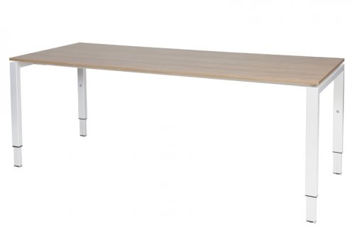 Domino bureau, hoogte instelbaar (62-85cm) met 200x80cm 'zwevend' 20mm blad en N-poot frame