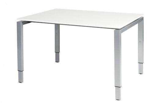 Domino bureau, hoogte instelbaar (62-85cm) met 120x90cm 'zwevend' 20mm blad en N-poot frame