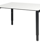 Domino bureau, hoogte instelbaar (62-85cm) met 120x90cm 'zwevend' 20mm blad en N-poot frame