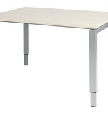 Domino bureau, hoogte instelbaar (62-85cm) met 120x90cm 'zwevend' 20mm blad en N-poot frame