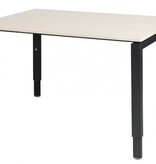 Domino bureau, hoogte instelbaar (62-85cm) met 120x90cm 'zwevend' 20mm blad en N-poot frame