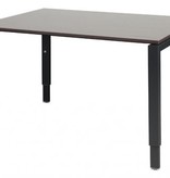 Domino bureau, hoogte instelbaar (62-85cm) met 120x90cm 'zwevend' 20mm blad en N-poot frame