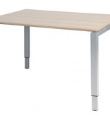 Domino bureau, hoogte instelbaar (62-85cm) met 120x90cm 'zwevend' 20mm blad en N-poot frame