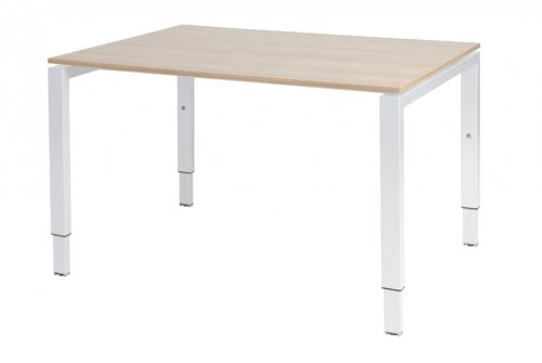 Domino bureau, hoogte instelbaar (62-85cm) met 120x90cm 'zwevend' 20mm blad en N-poot frame