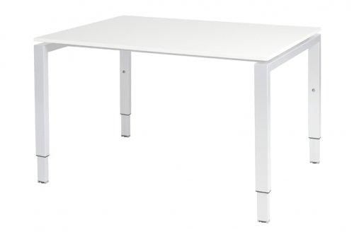 Domino bureau, hoogte instelbaar (62-85cm) met 120x90cm 'zwevend' 20mm blad en N-poot frame