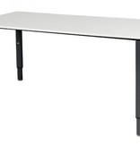 Domino bureau, hoogte instelbaar (62-85cm) met 160x90cm 'zwevend' 20mm blad en N-poot frame