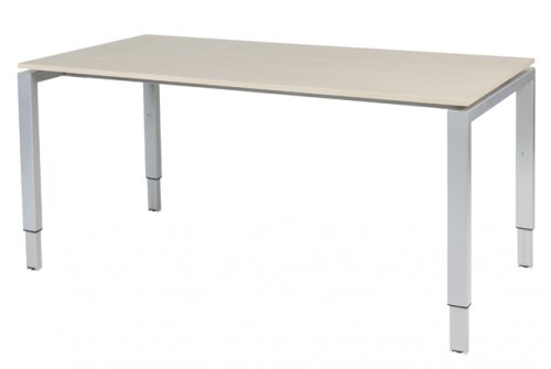 Domino bureau, hoogte instelbaar (62-85cm) met 160x90cm 'zwevend' 20mm blad en N-poot frame