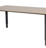 Domino bureau, hoogte instelbaar (62-85cm) met 160x90cm 'zwevend' 20mm blad en N-poot frame