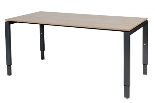 Domino bureau, hoogte instelbaar (62-85cm) met 160x90cm 'zwevend' 20mm blad en N-poot frame