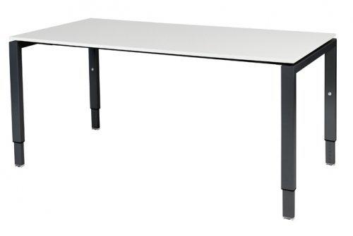 Domino bureau, hoogte instelbaar (62-85cm) met 160x90cm 'zwevend' 20mm blad en N-poot frame