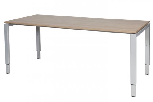 Domino bureau, hoogte instelbaar (62-85cm) met 180x90cm 'zwevend' 20mm blad en N-poot frame