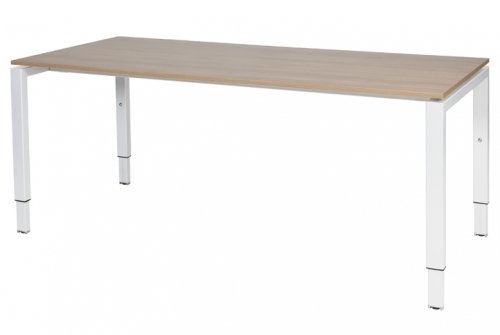 Domino bureau, hoogte instelbaar (62-85cm) met 180x90cm 'zwevend' 20mm blad en N-poot frame