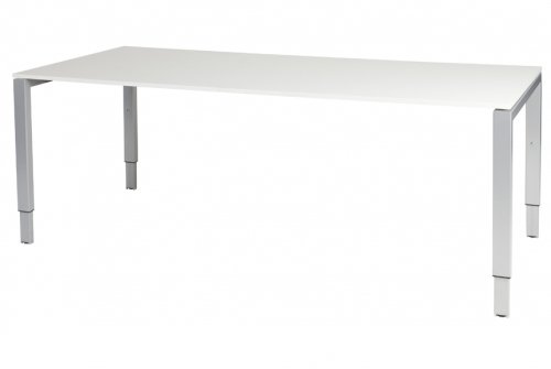 Domino bureau, hoogte instelbaar (62-85cm) met 200x90cm 'zwevend' 20mm blad en N-poot frame