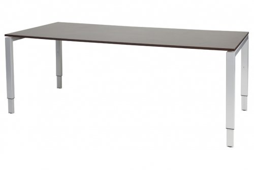 Domino bureau, hoogte instelbaar (62-85cm) met 200x90cm 'zwevend' 20mm blad en N-poot frame