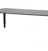 Domino bureau, hoogte instelbaar (62-85cm) met 200x90cm 'zwevend' 20mm blad en N-poot frame