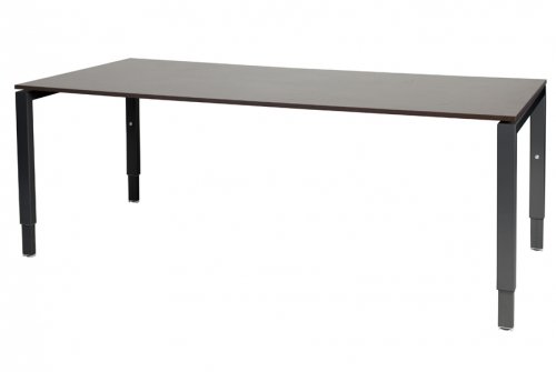 Domino bureau, hoogte instelbaar (62-85cm) met 200x90cm 'zwevend' 20mm blad en N-poot frame