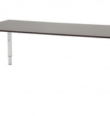 Domino bureau, hoogte instelbaar (62-85cm) met 200x90cm 'zwevend' 20mm blad en N-poot frame