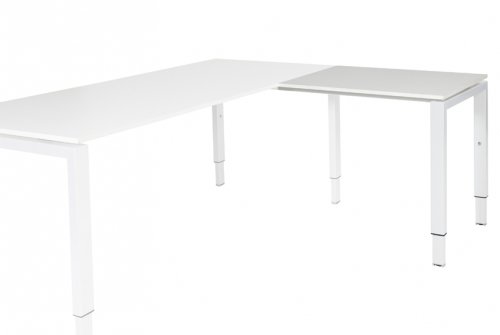 Domino aanbouwtafel, hoogte instelbaar (62-85cm) met 80x60cm 'zwevend' 20mm blad en N-poot frame