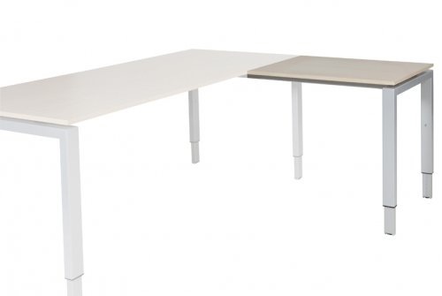 Domino aanbouwtafel, hoogte instelbaar (62-85cm) met 80x60cm 'zwevend' 20mm blad en N-poot frame