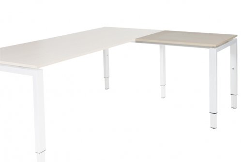 Domino aanbouwtafel, hoogte instelbaar (62-85cm) met 80x60cm 'zwevend' 20mm blad en N-poot frame