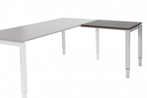 Domino aanbouwtafel, hoogte instelbaar (62-85cm) met 80x60cm 'zwevend' 20mm blad en N-poot frame