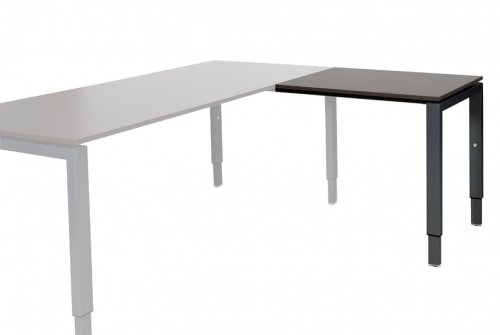 Domino aanbouwtafel, hoogte instelbaar (62-85cm) met 80x60cm 'zwevend' 20mm blad en N-poot frame